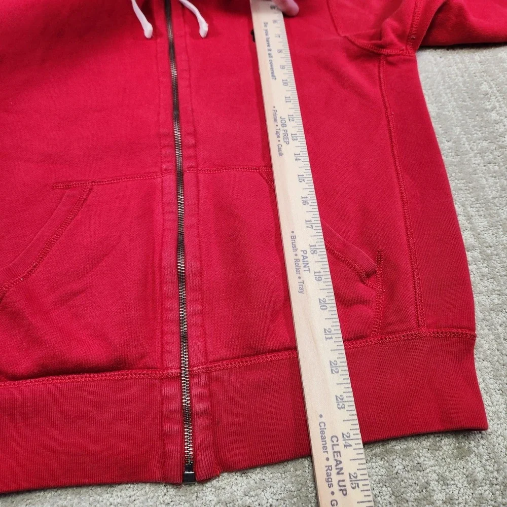 Polo Ralph Lauren Hoodie Men Small Thermal Hood Full Zip‎ Cotton Fleece Red